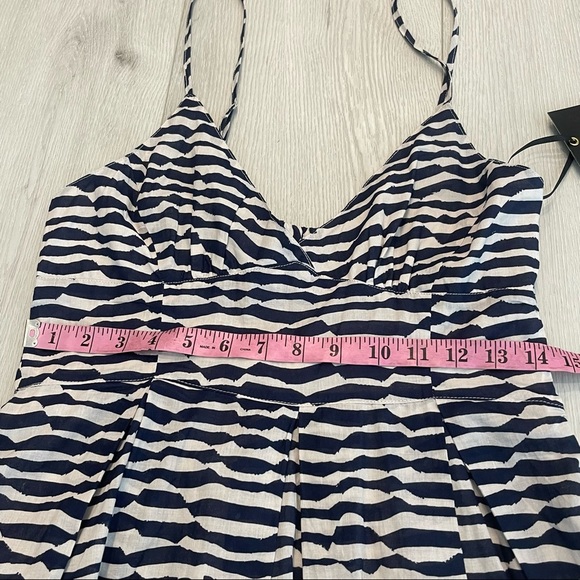 NWT JACK. Blue and White Striped V-Neck Spaghetti Strap Sundress Size M - Picture 4 of 11